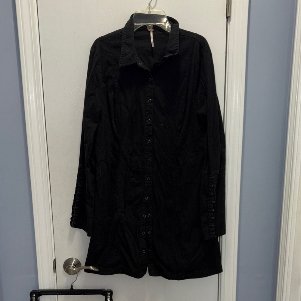 Free People Women's Black Button-Up dress size large